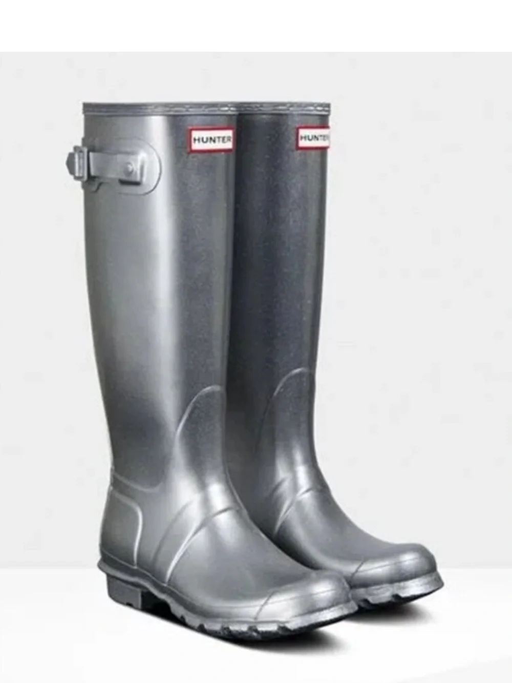Hunter Cosmo Glittery Gray Rain Boots BEW Sz 9